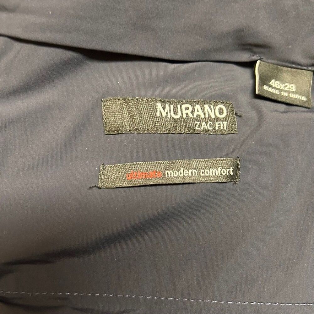 Murano Zac Fit Pants Mens 46x29 Gray Ultimate Modern Comfort Stretch Dress Chino - Picture 7 of 9